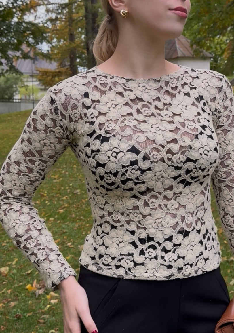 LACE top long sleeve