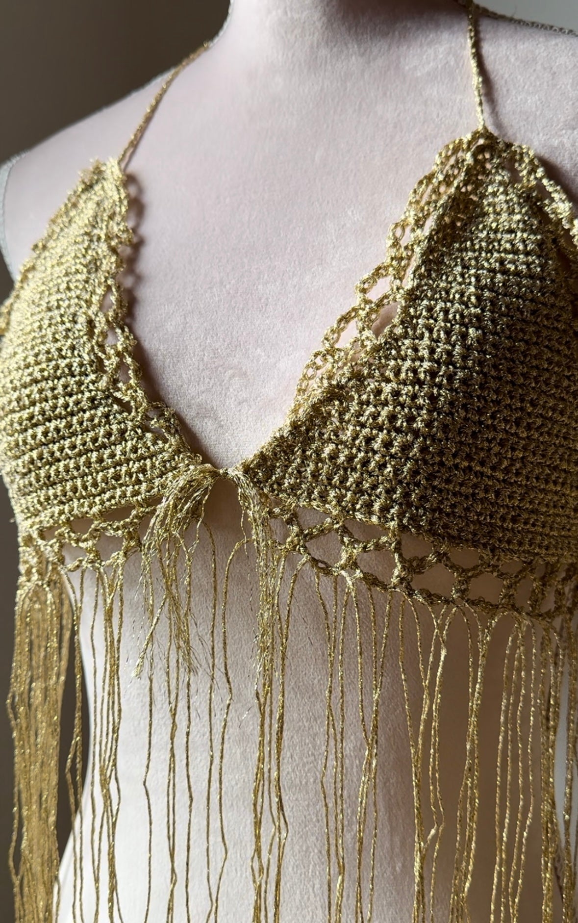 Golden fringe top