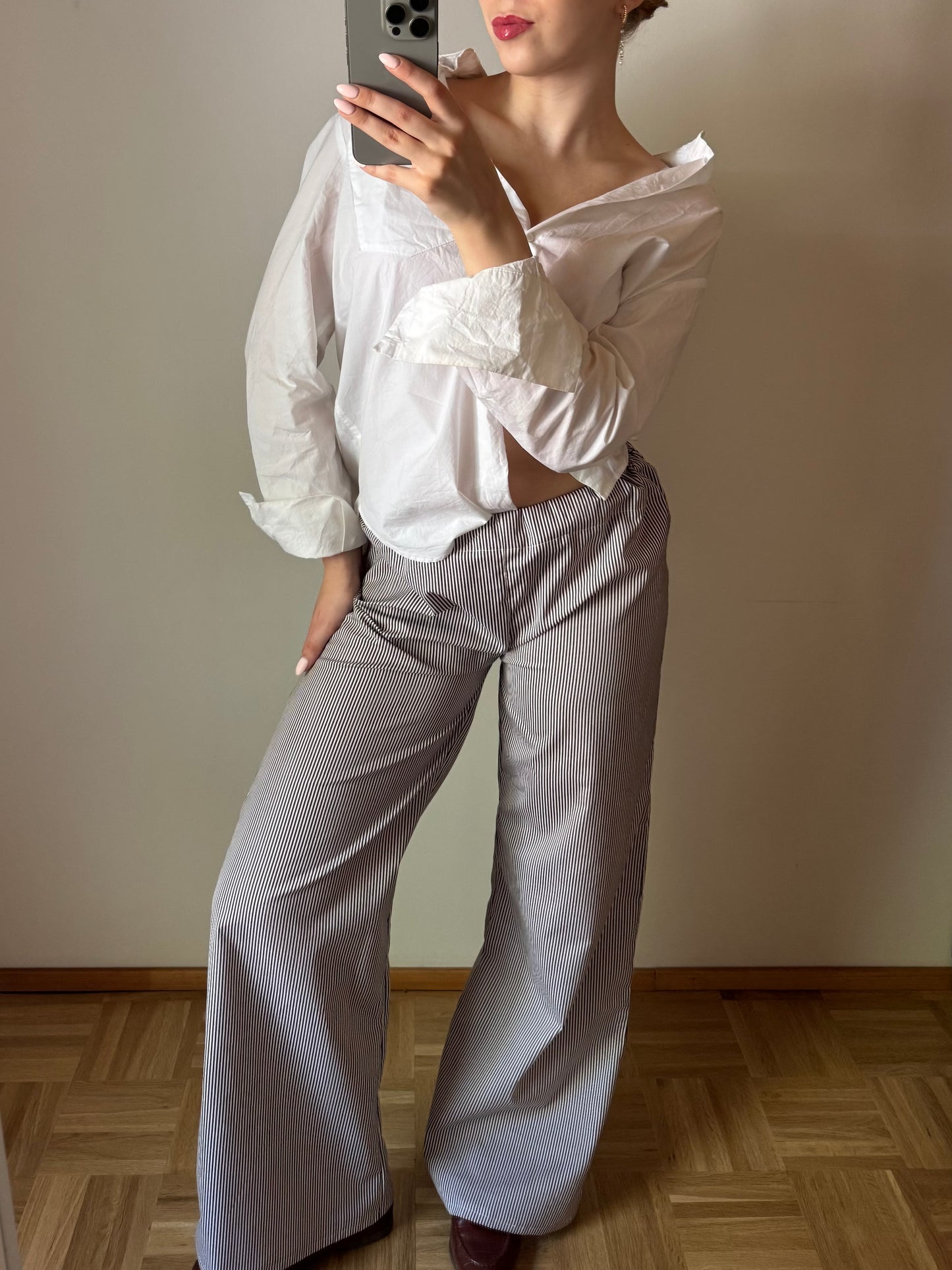 Striped cotton pants
