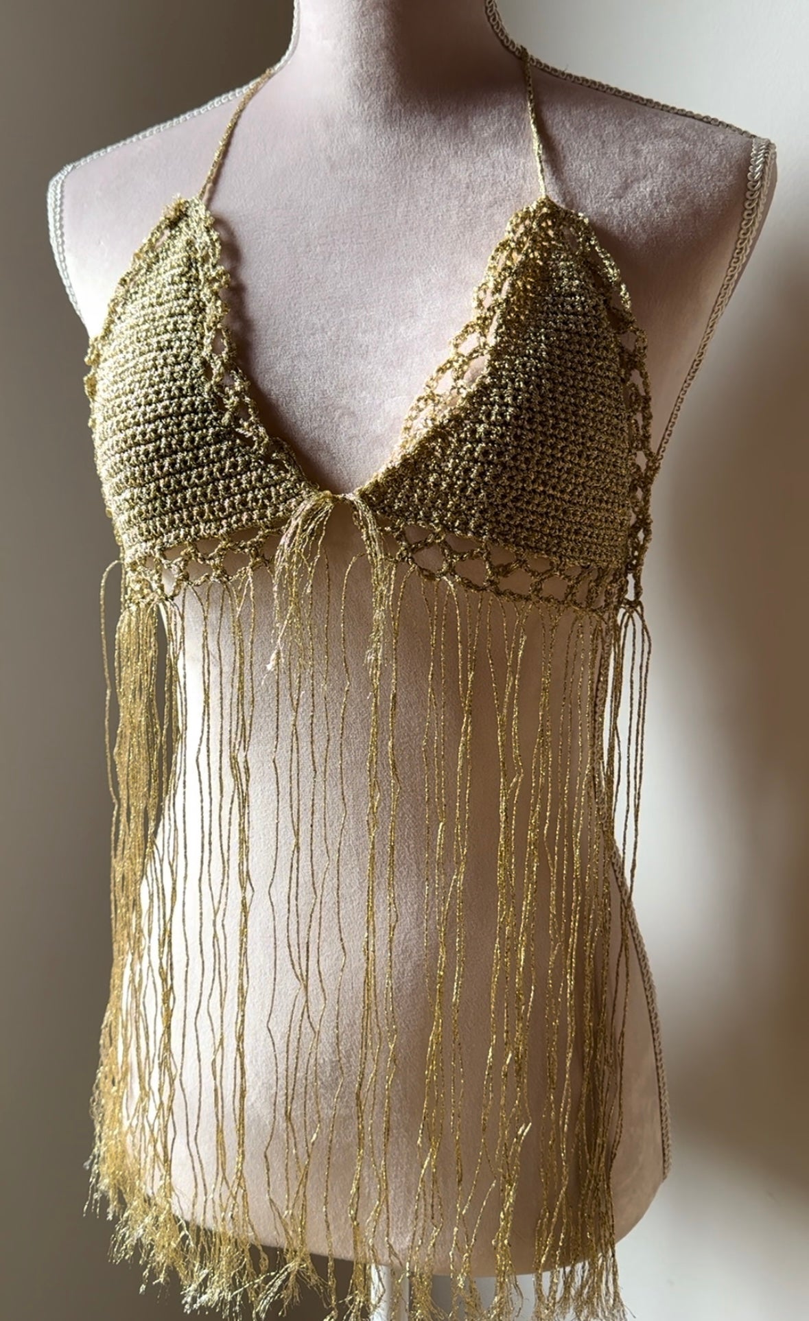 Golden fringe top