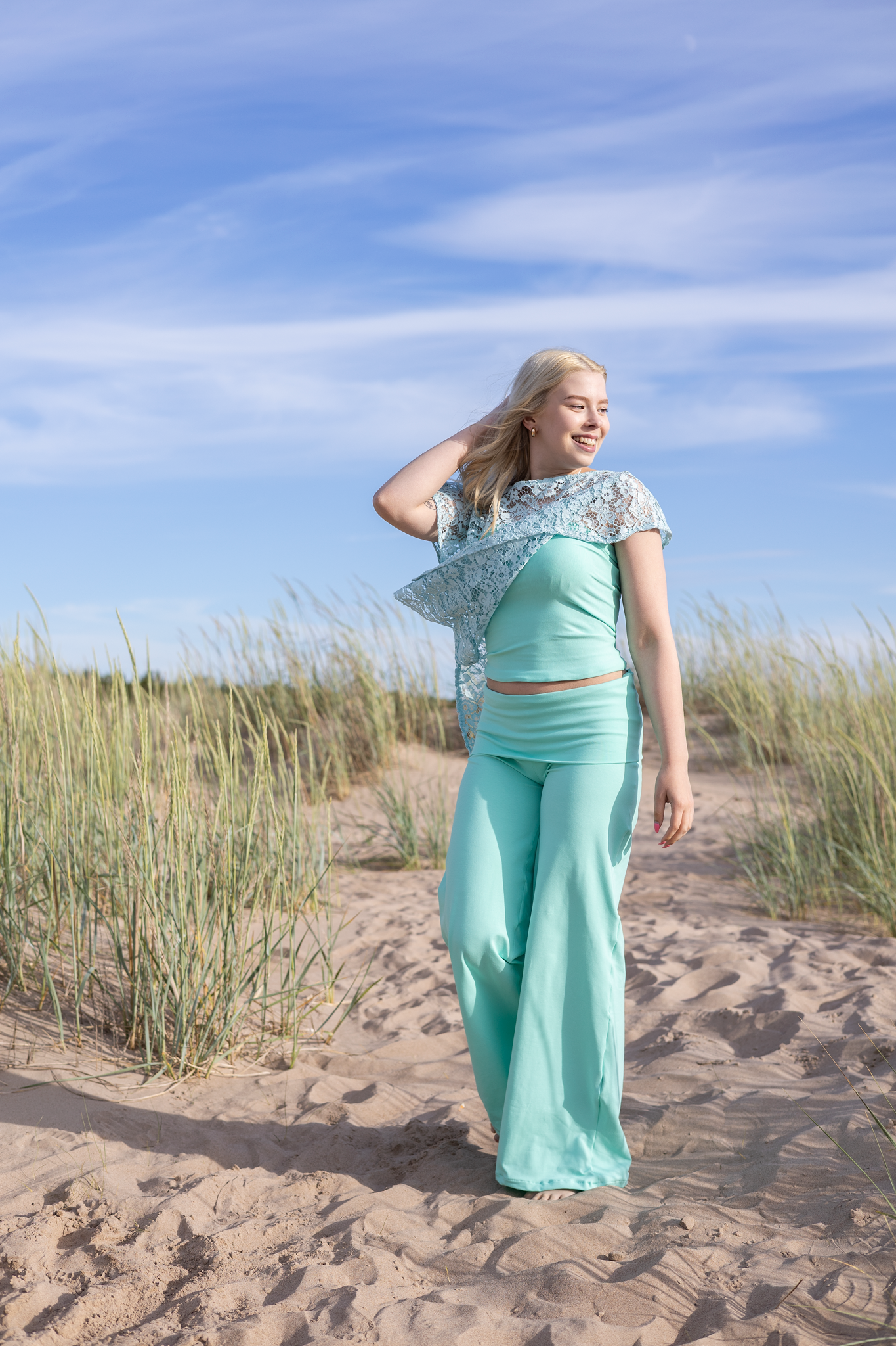 Cotton Folded Yoga pants- mint