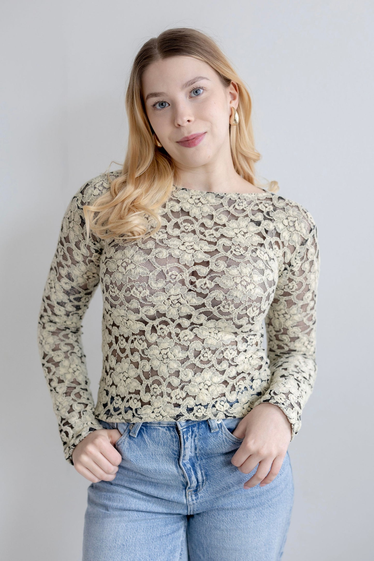 LACE top long sleeve