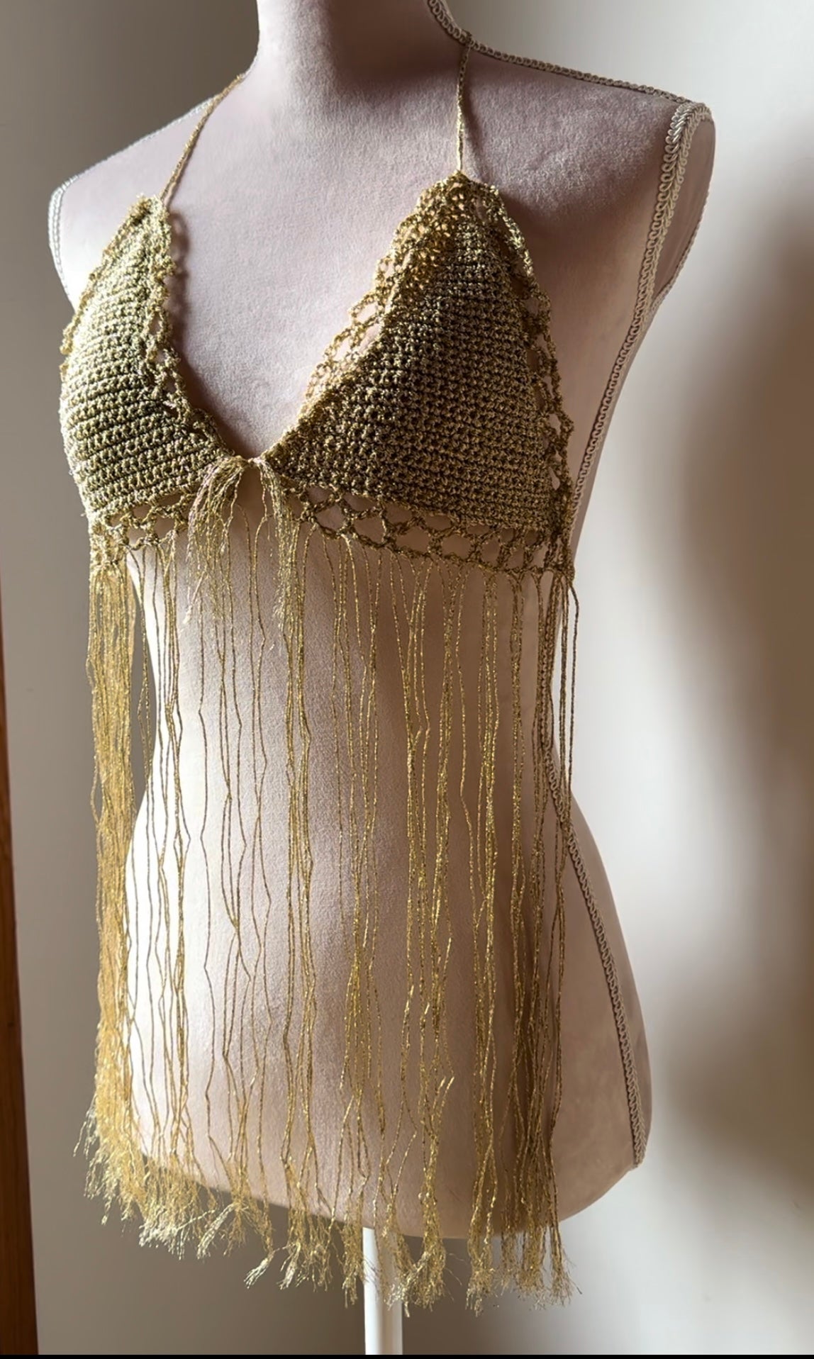 Golden fringe top