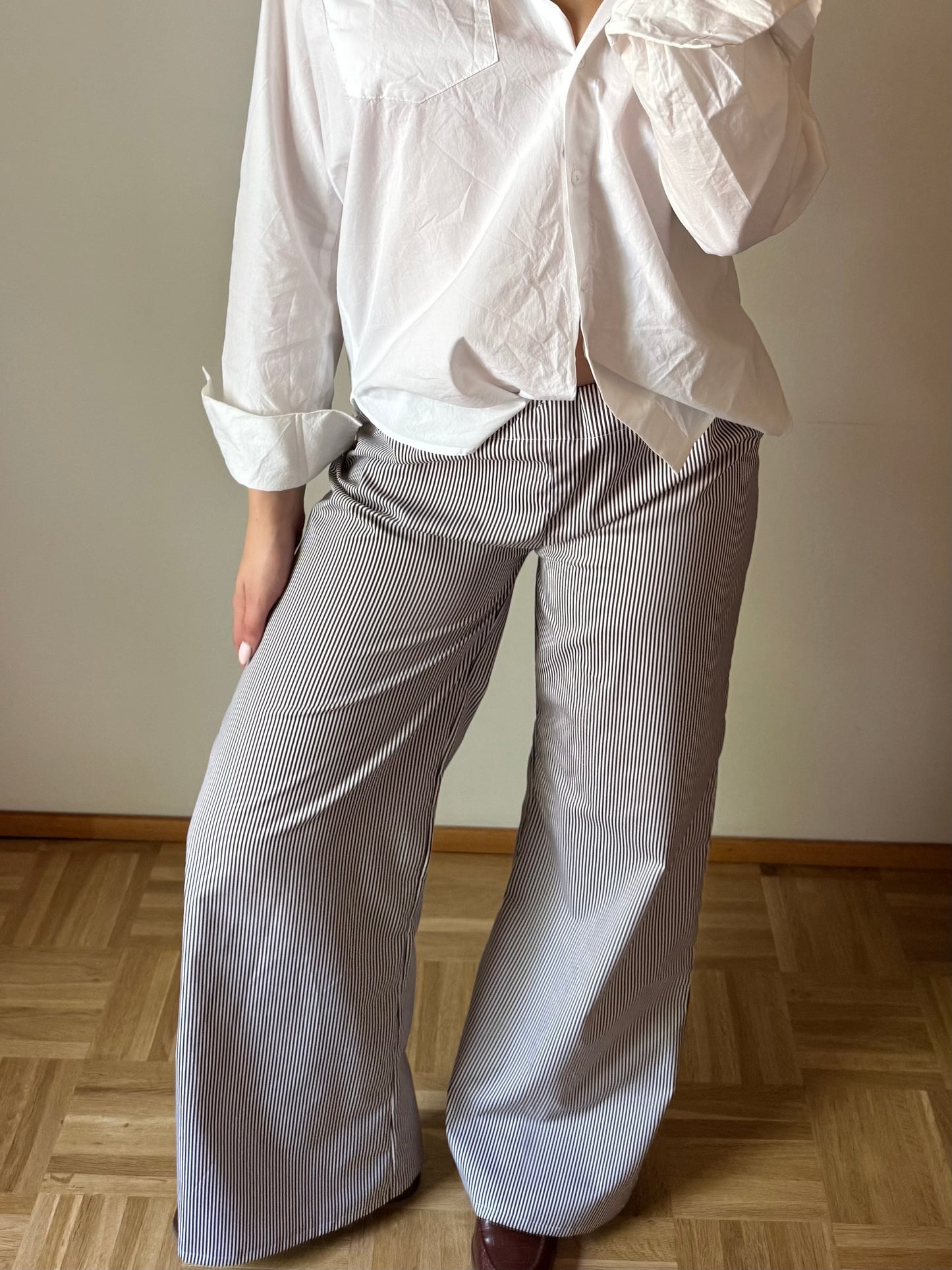 Striped cotton pants