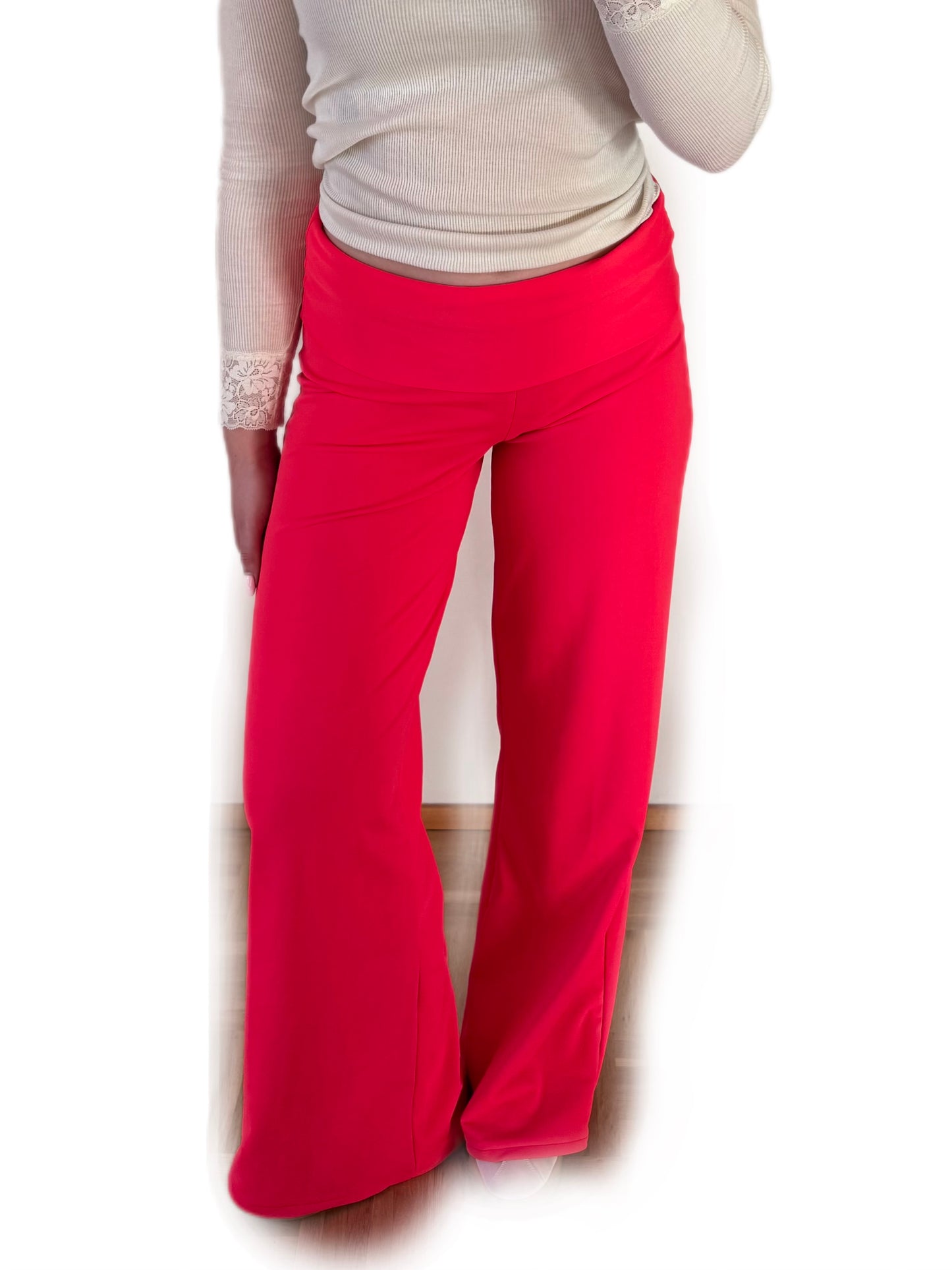 Folded Yoga pants -berry
