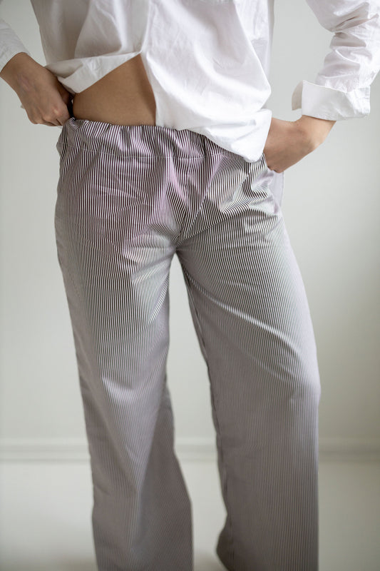 Striped cotton pants