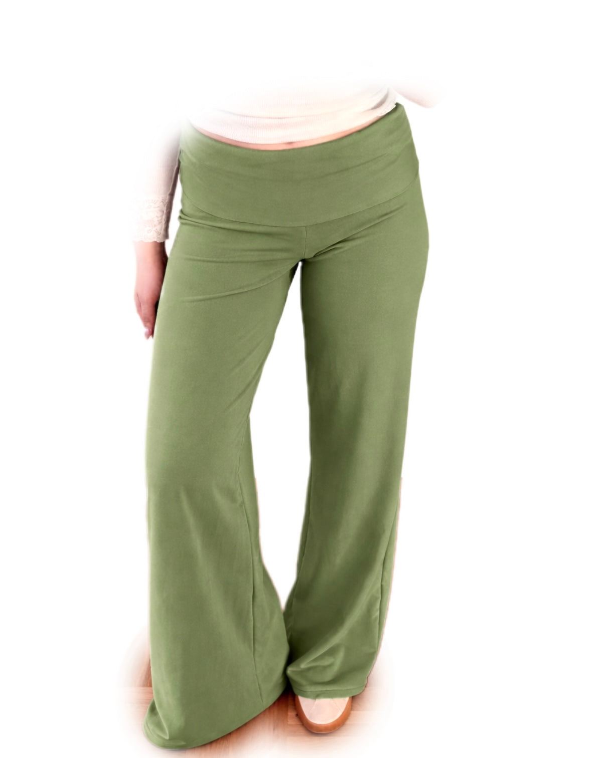 Folded Yoga pants- sage green